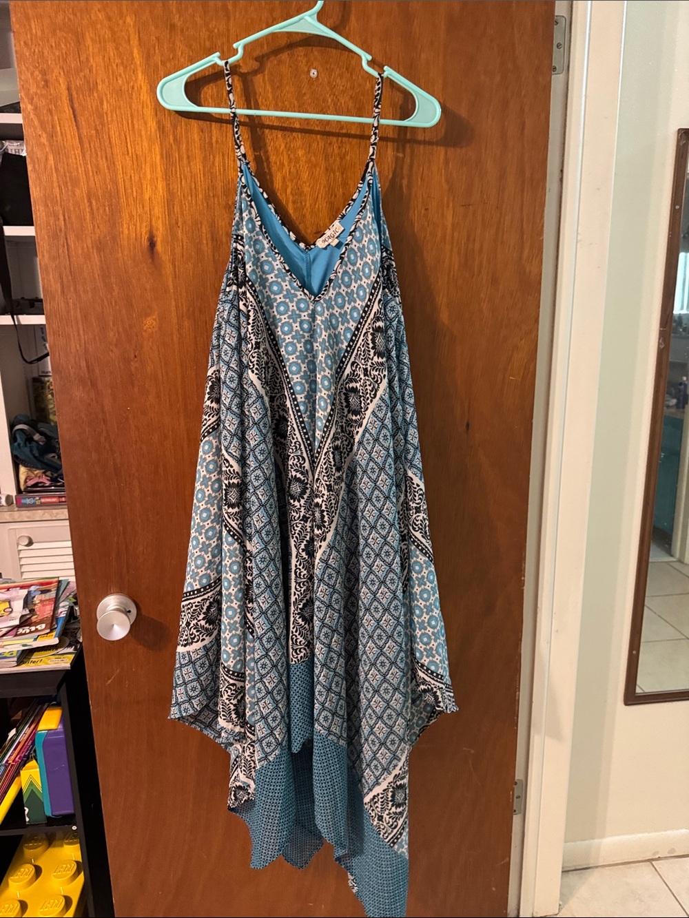 Magic Blue and Black Printed Sleeveless Top
